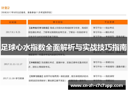 足球心水指数全面解析与实战技巧指南