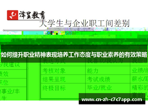 如何提升职业精神表现培养工作态度与职业素养的有效策略